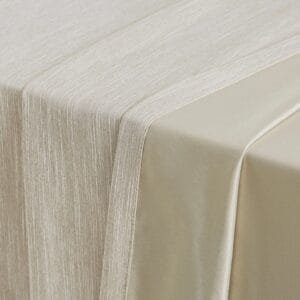 vertical striped blackout curtain fabric over a table