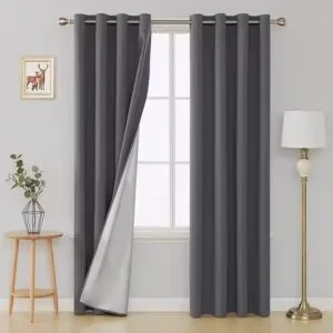 100% Blackout Curtains with White Coated Back