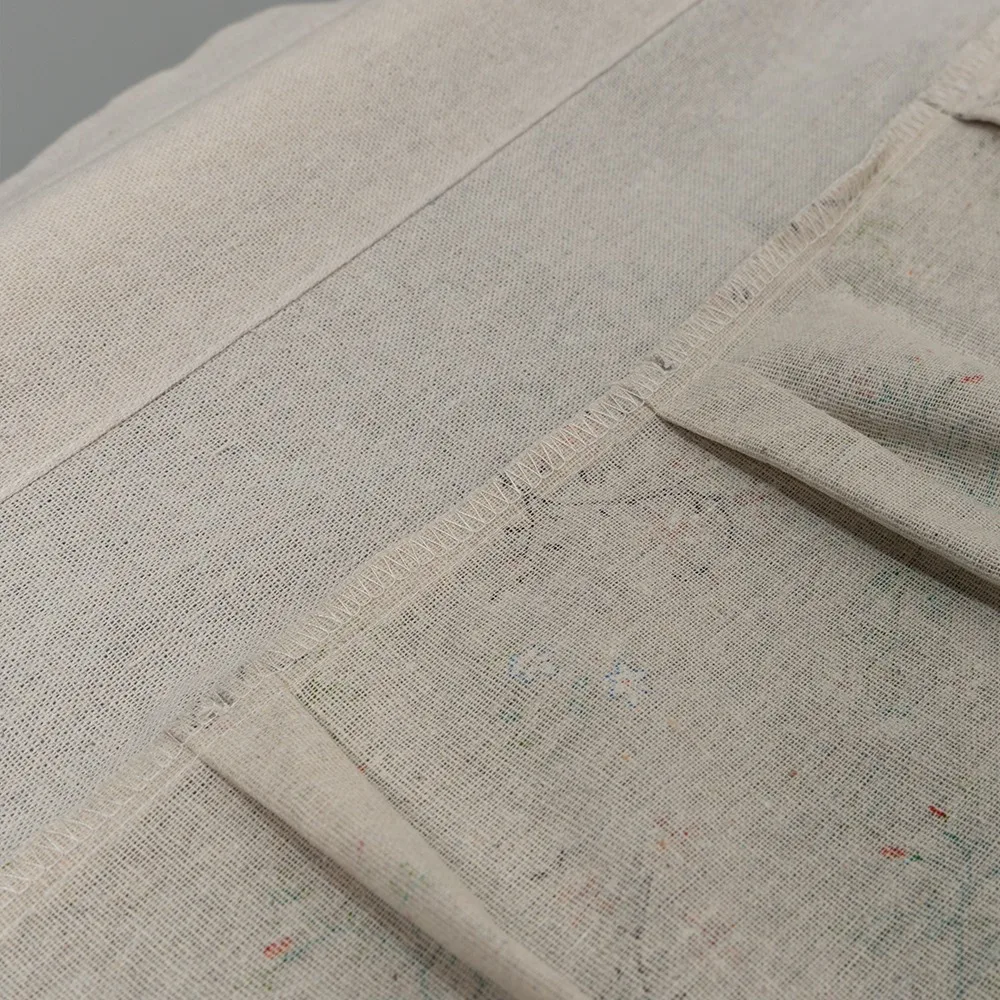 stitched reverse and tab details on kitchen curtain