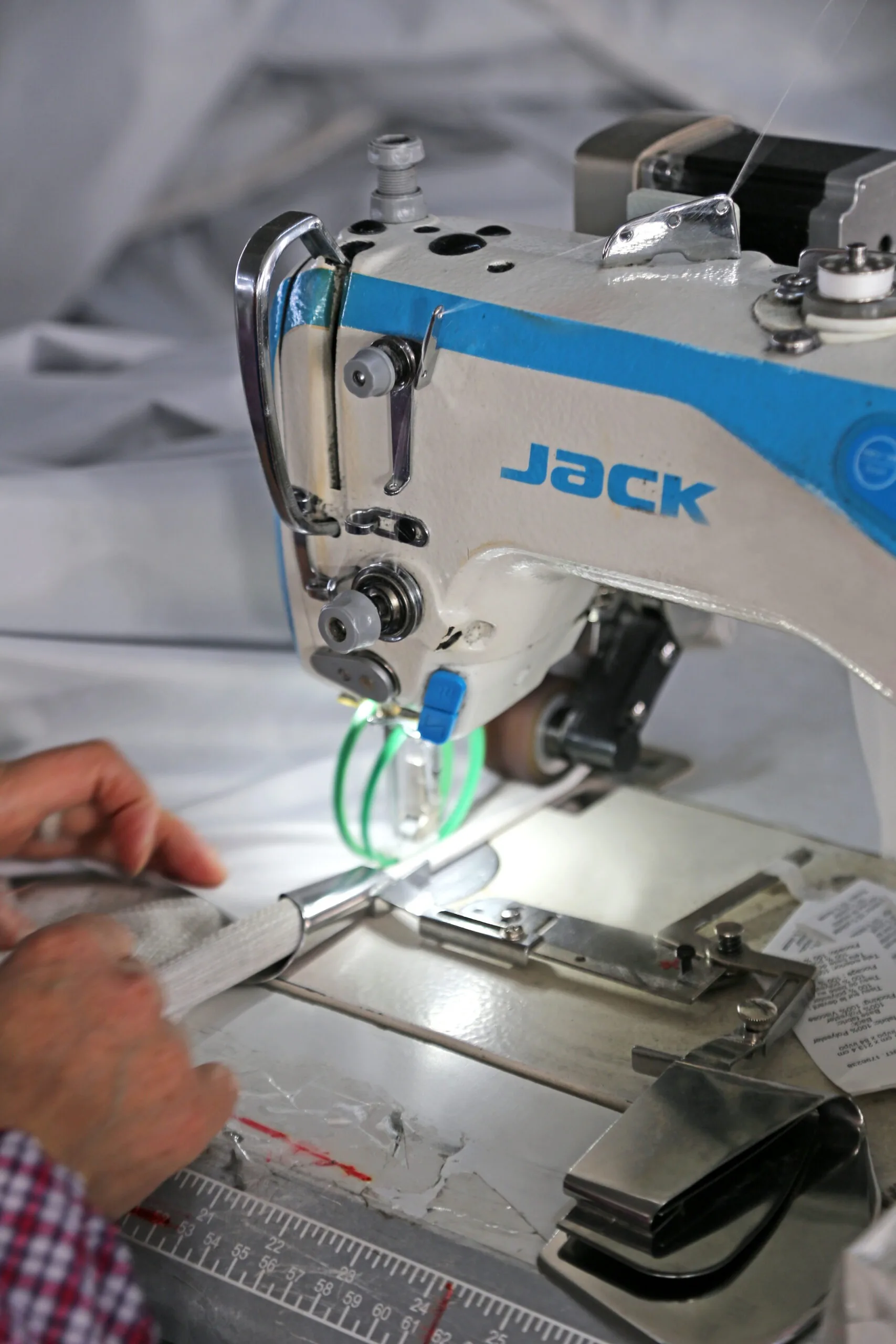 Dairui curtain manufacturing workshop where fabric panels are cut and sewn to specification