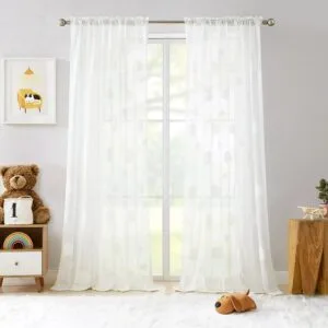 Cloud Pattern White Sheer Curtains