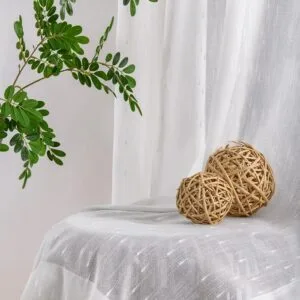 Raindrop Texture White Sheer Curtains