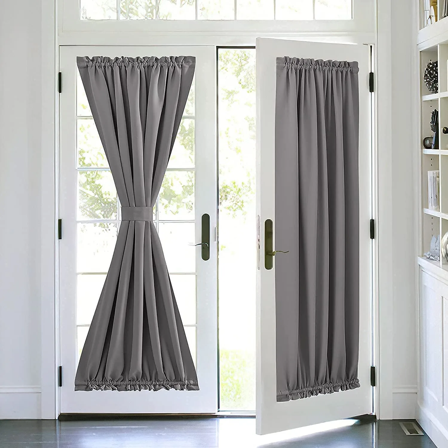 Rod Pocket Blackout Door Curtains