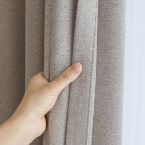 Faux linen flame-retardant curtain panel