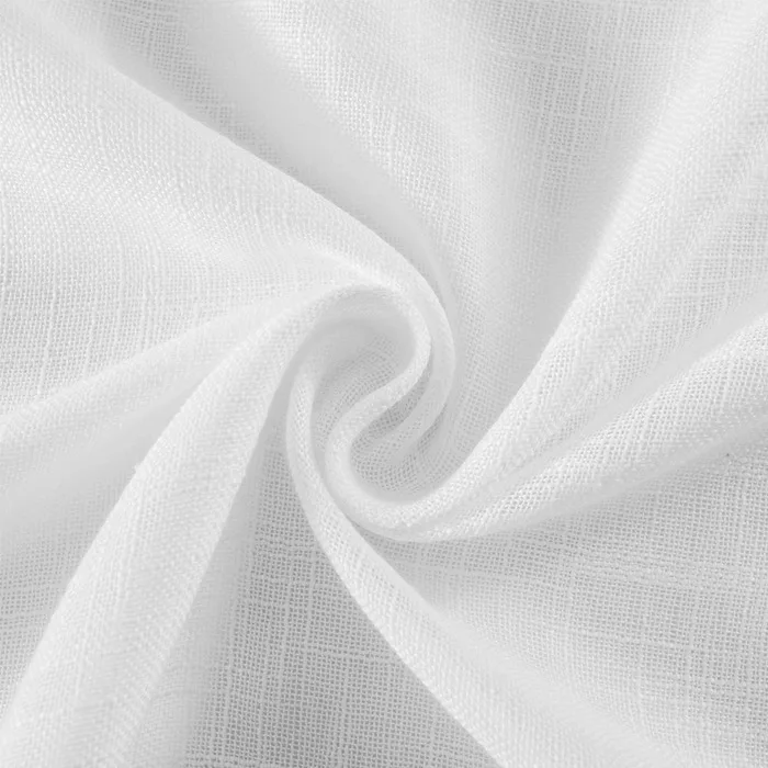 Sheer Top + Waffle Weave Bottom Shower Curtain with PEVA Liner - Image 3