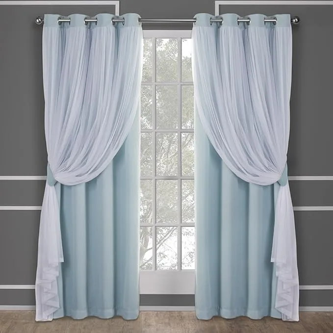 Solid Double-Layer Sheer and Blackout Curtain - Image 6