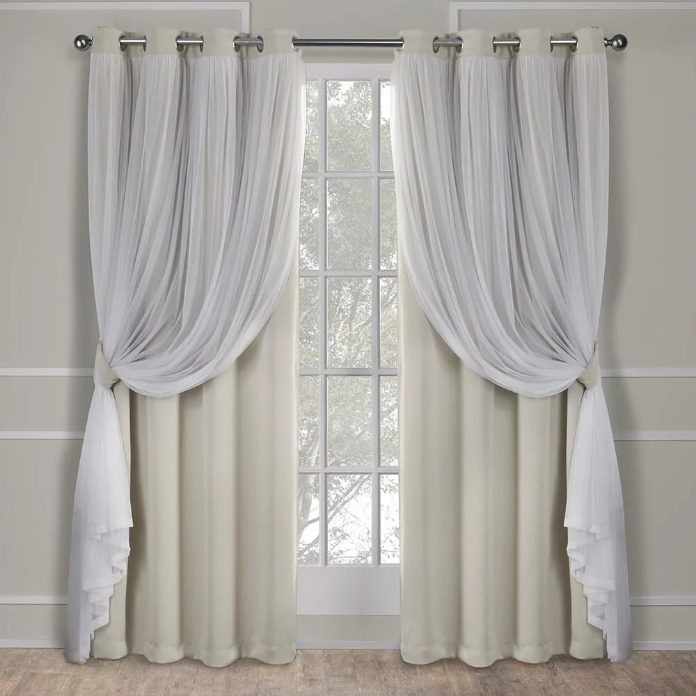 Solid Double-Layer Sheer and Blackout Curtain - Image 5