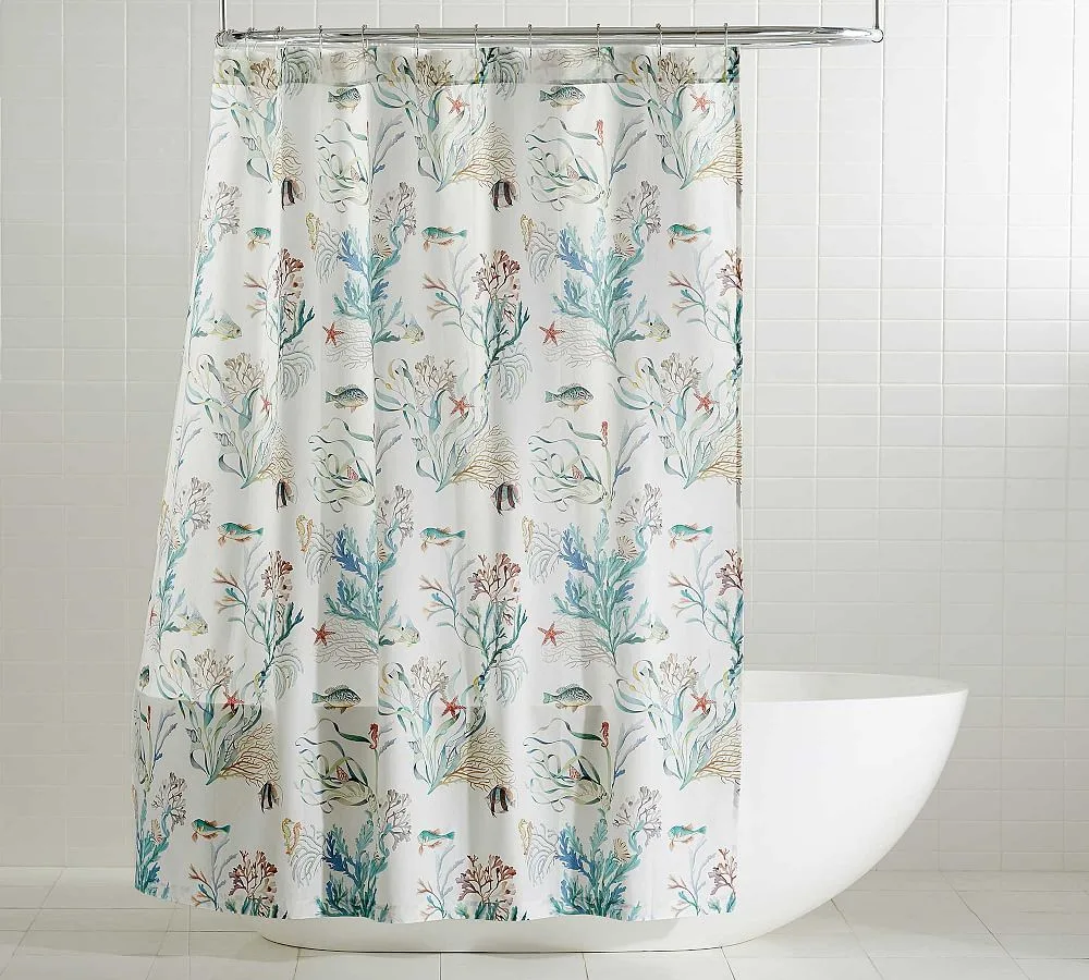 Classic striped polyester shower curtain for wholesale