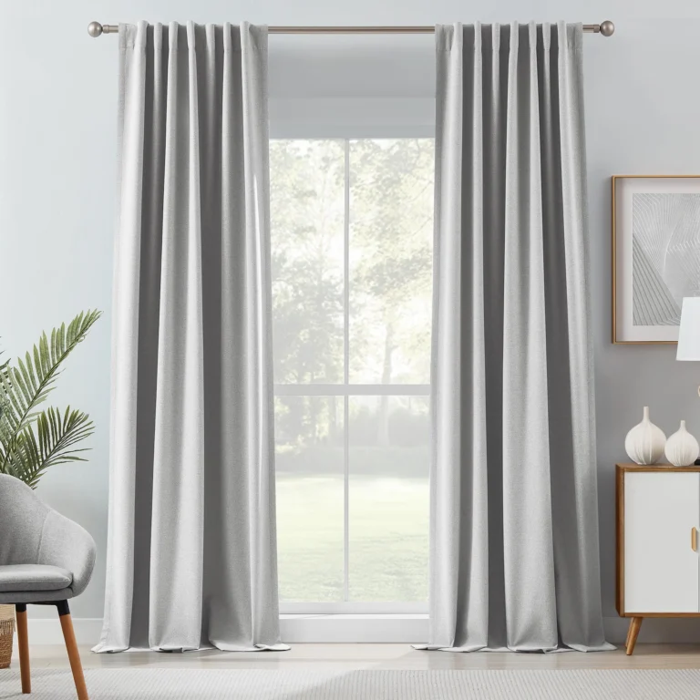 Dual-Linen Look Blackout Curtain with 100% Light Blocking