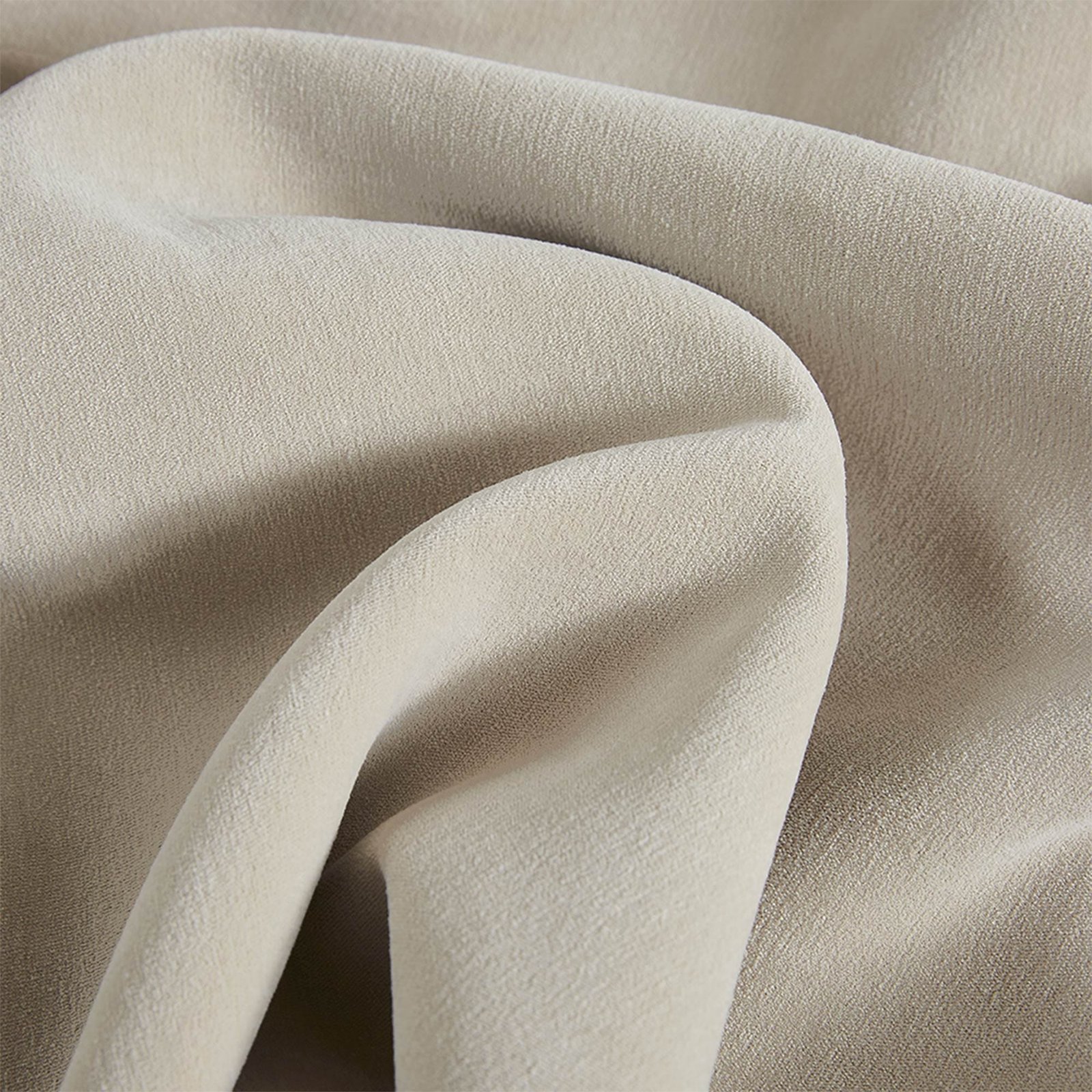 Soft chenille blackout curtain fabric in cream beige