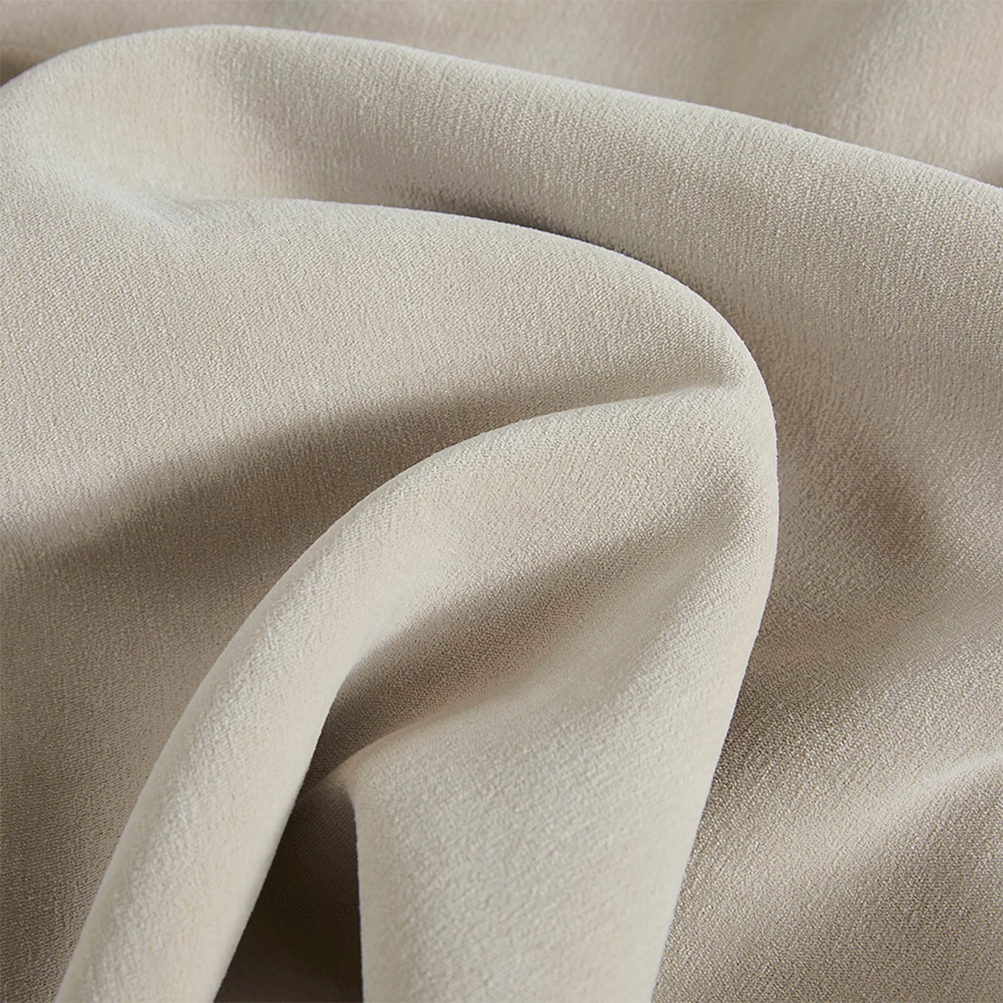 Soft chenille blackout curtain fabric in cream beige