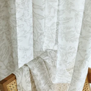 botanical printed sheer curtain