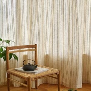 faux linen sheer curtain with vertical weave