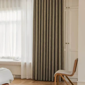heavy chenille blackout curtain with textured grain finish