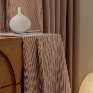 rust geometric pattern jacquard blackout curtain