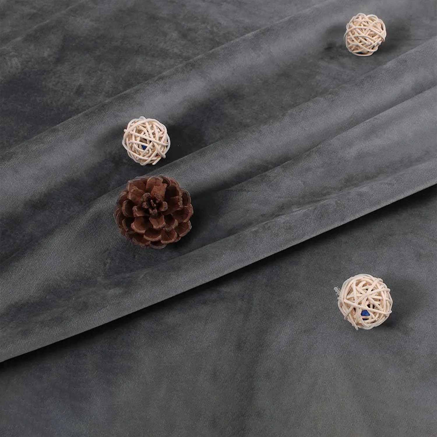 dark gray plain velvet fabric