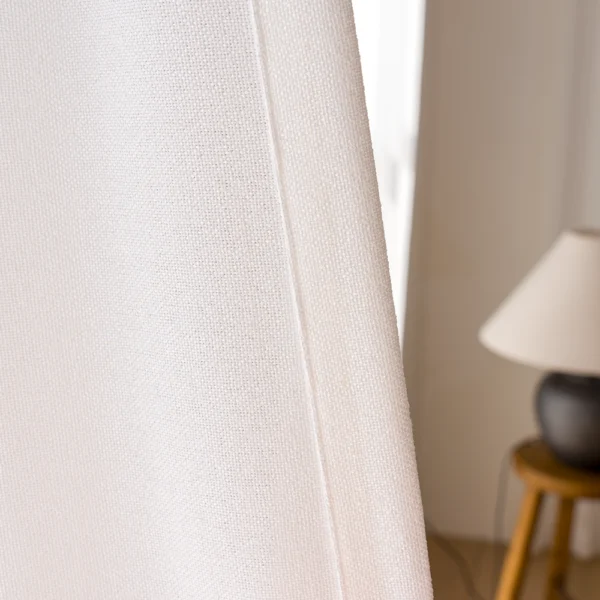 faux linen curtain stitched edge detail