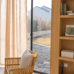 structured linen-look light-filtering sheer curtain