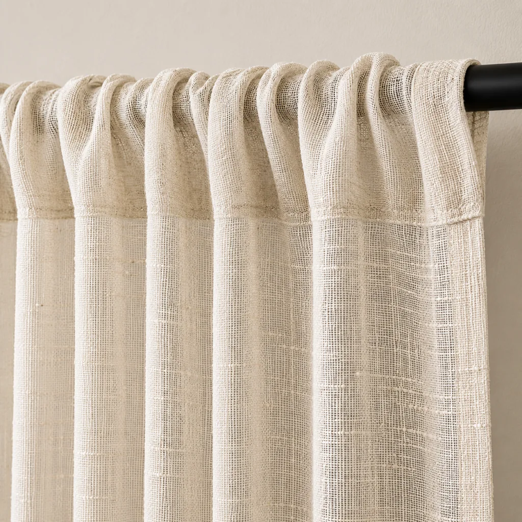 Rod pocket curtain header style, wholesale OEM curtain manufacturer Dairui China