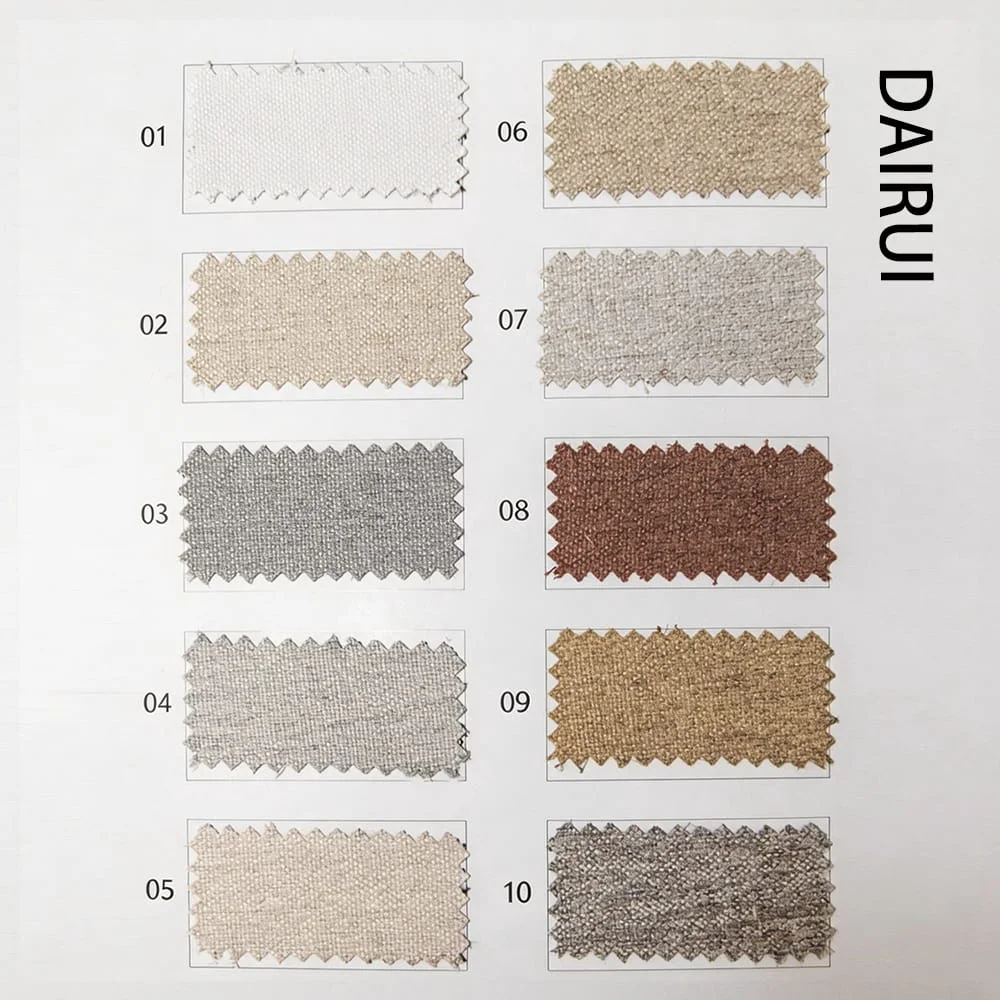 Dairui curtain fabric swatch color card with numbered samples
