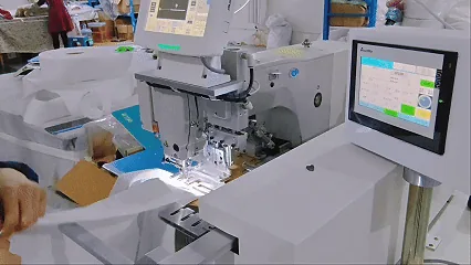 Curtain manufacturing and automated sewing at Dairui factory