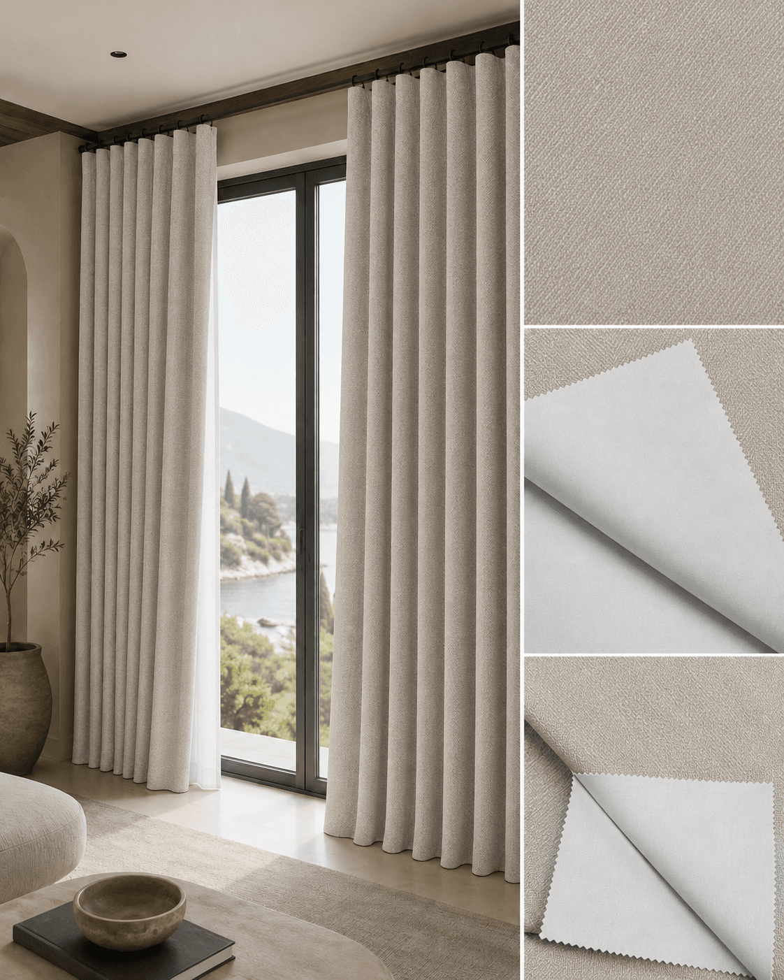 DR-26-33 100% blackout curtain fabric 285 GSM, texture 3