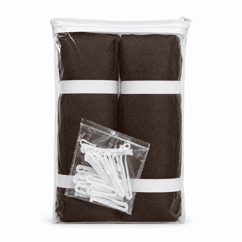 Packed curtain sample for retail packaging approval