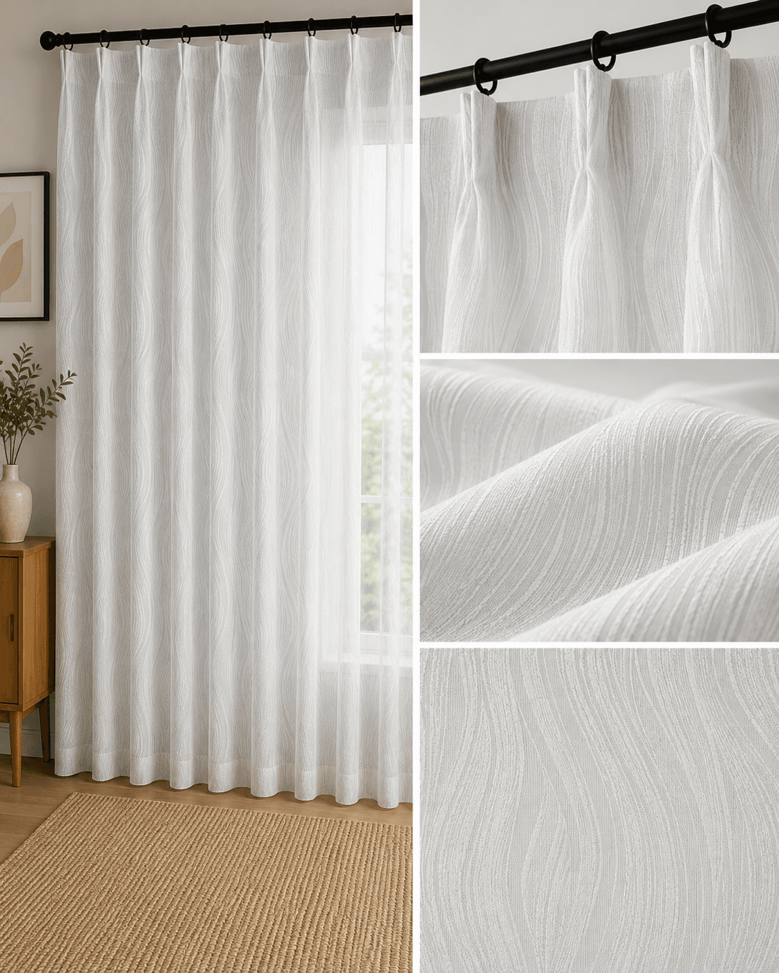 TL009-1 sheer curtain fabric 150 GSM, design 1