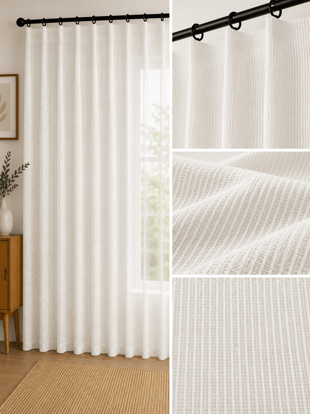 TL009-11 sheer curtain fabric 150 GSM, design 11