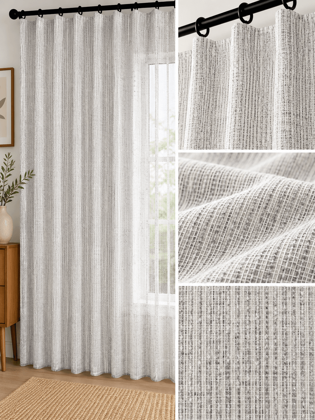 TL009-12 sheer curtain fabric 150 GSM, design 12