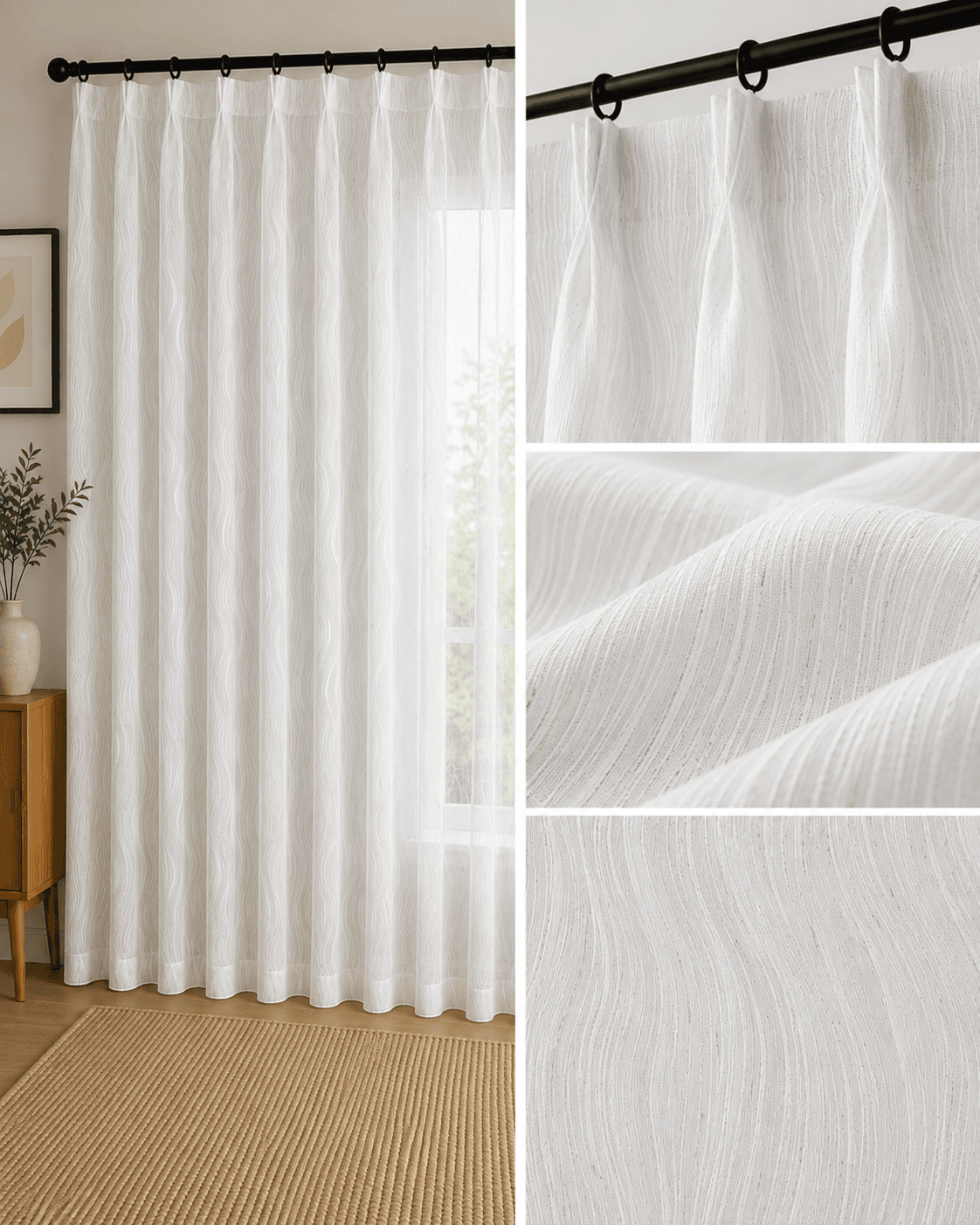 TL009-2 sheer curtain fabric 150 GSM, design 2