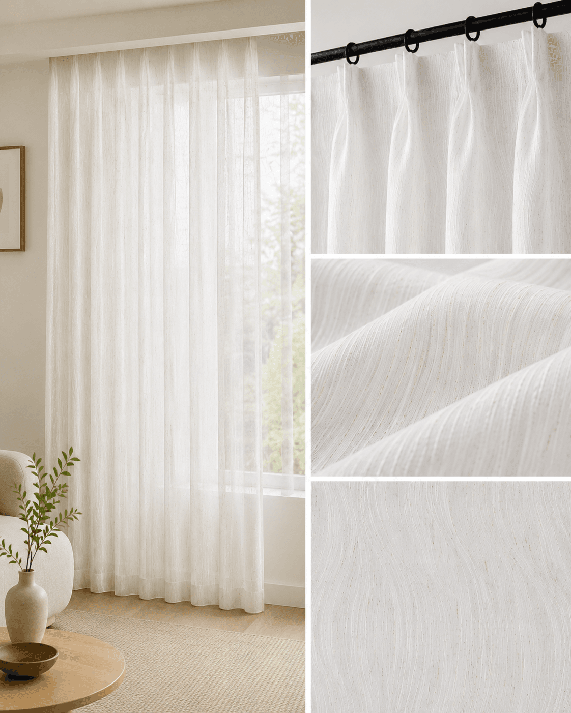 TL009-3 sheer curtain fabric 150 GSM, design 3
