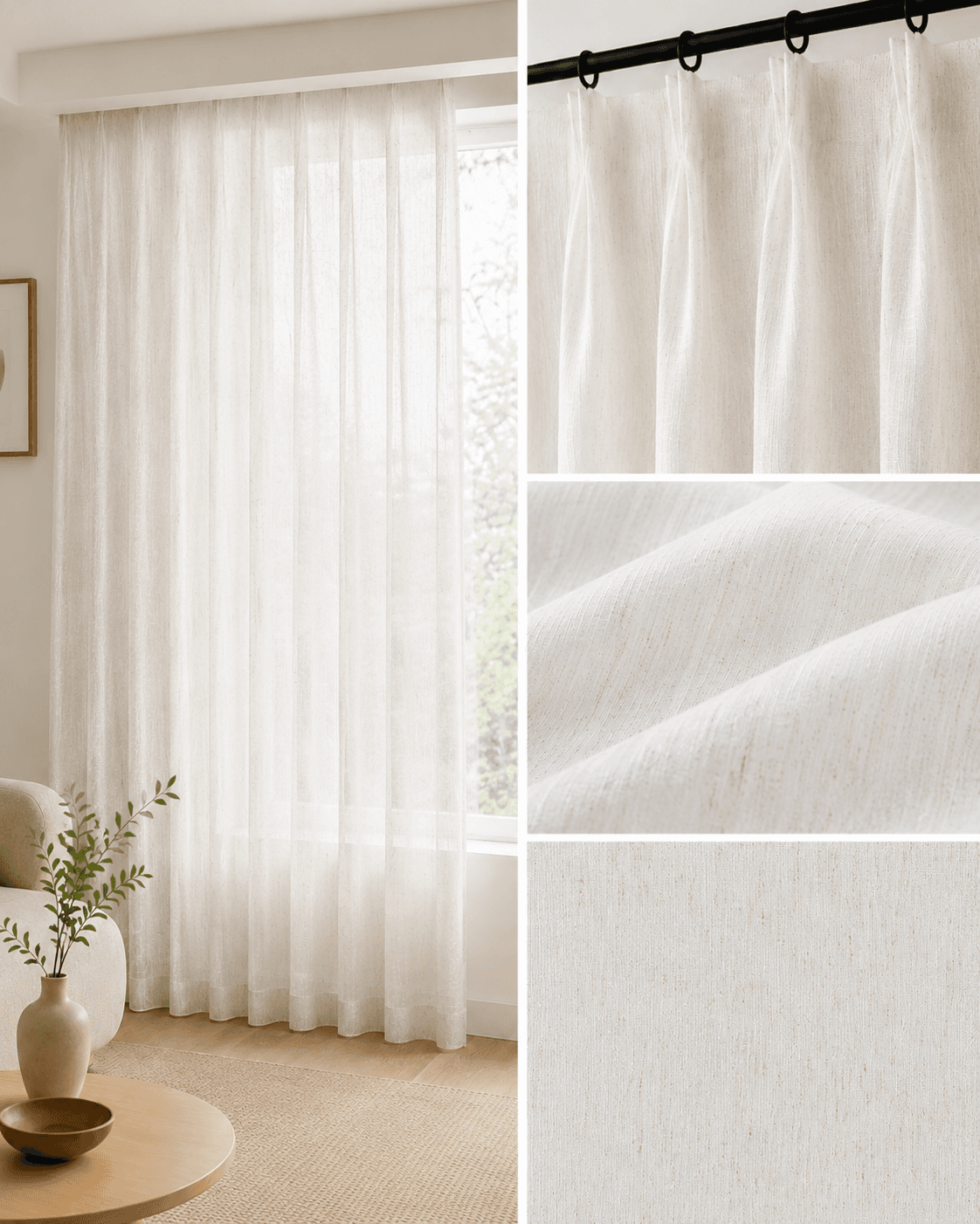 TL009-4 sheer curtain fabric 150 GSM, design 4