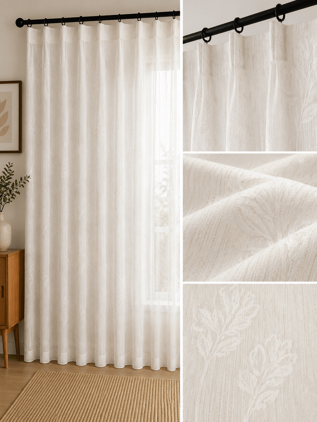 TL009-6 sheer curtain fabric 150 GSM, design 6