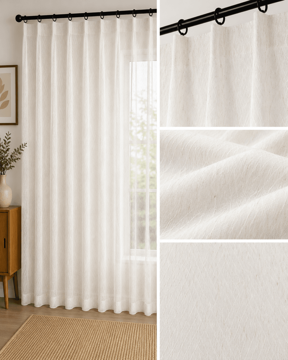 TL009-7 sheer curtain fabric 150 GSM, design 7
