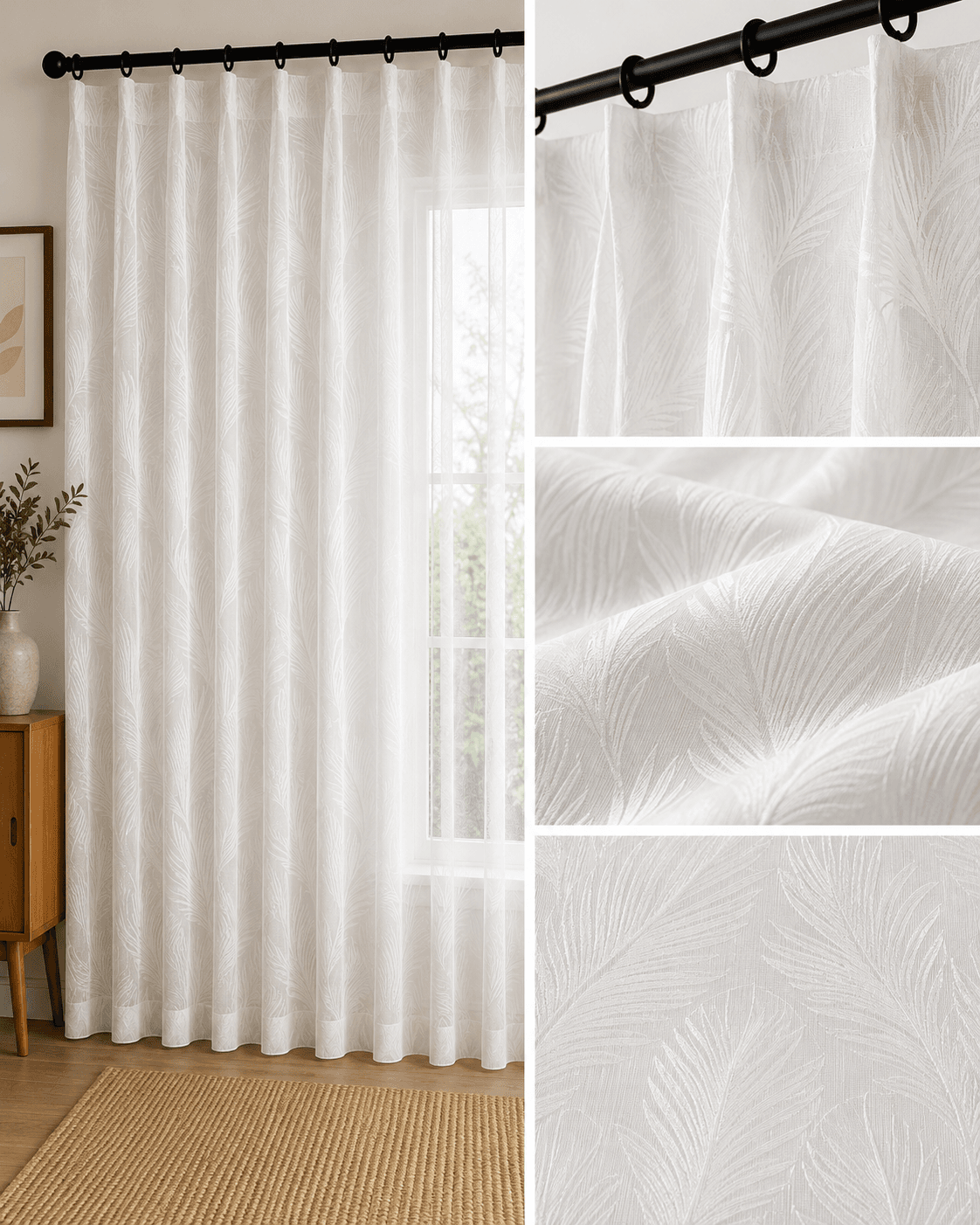 TL009-8 sheer curtain fabric 150 GSM, design 8