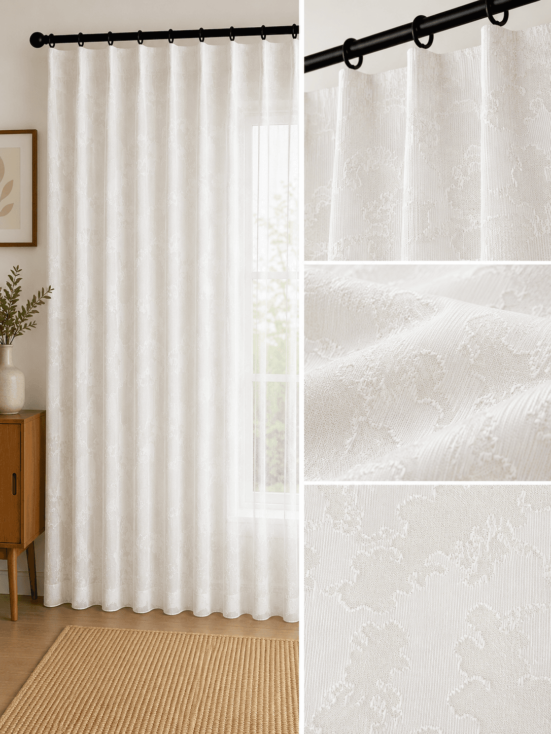 TL009-9 sheer curtain fabric 150 GSM, design 9