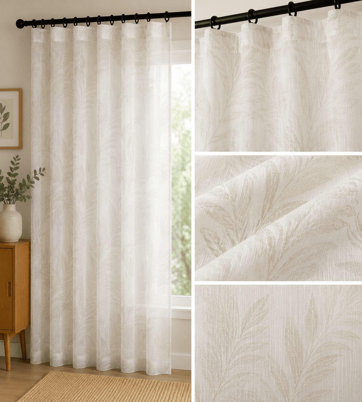 XZFS9-16 sheer curtain fabric 150 GSM, design 16