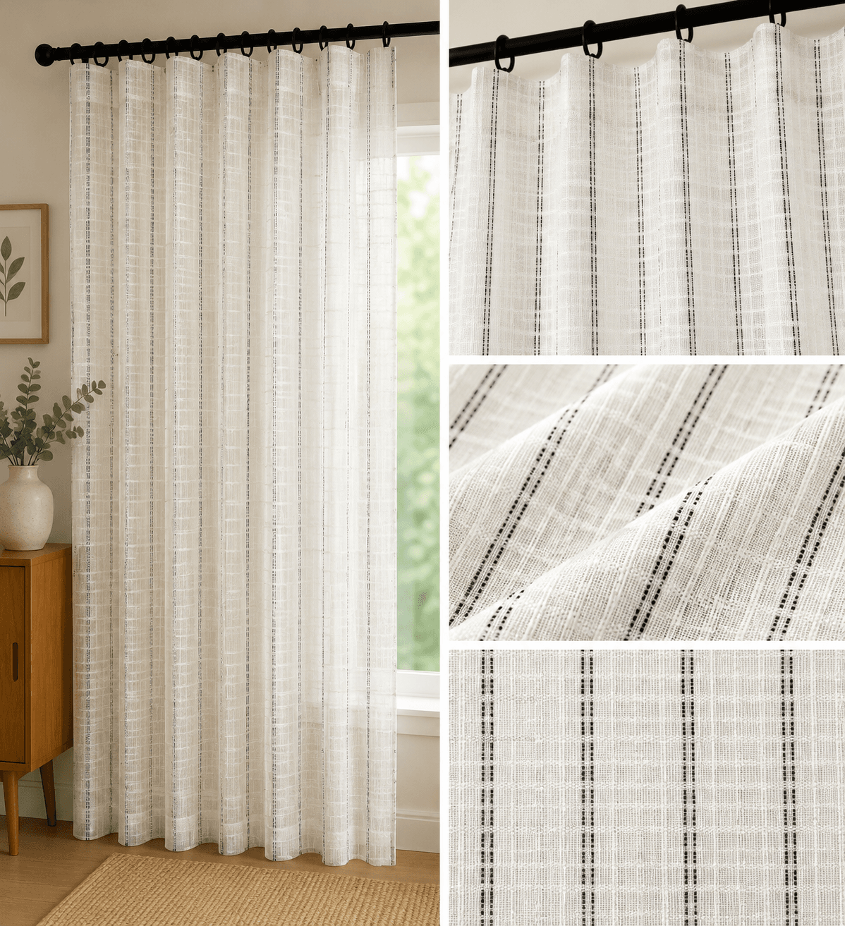 XZFS9-18 sheer curtain fabric 150 GSM, design 18