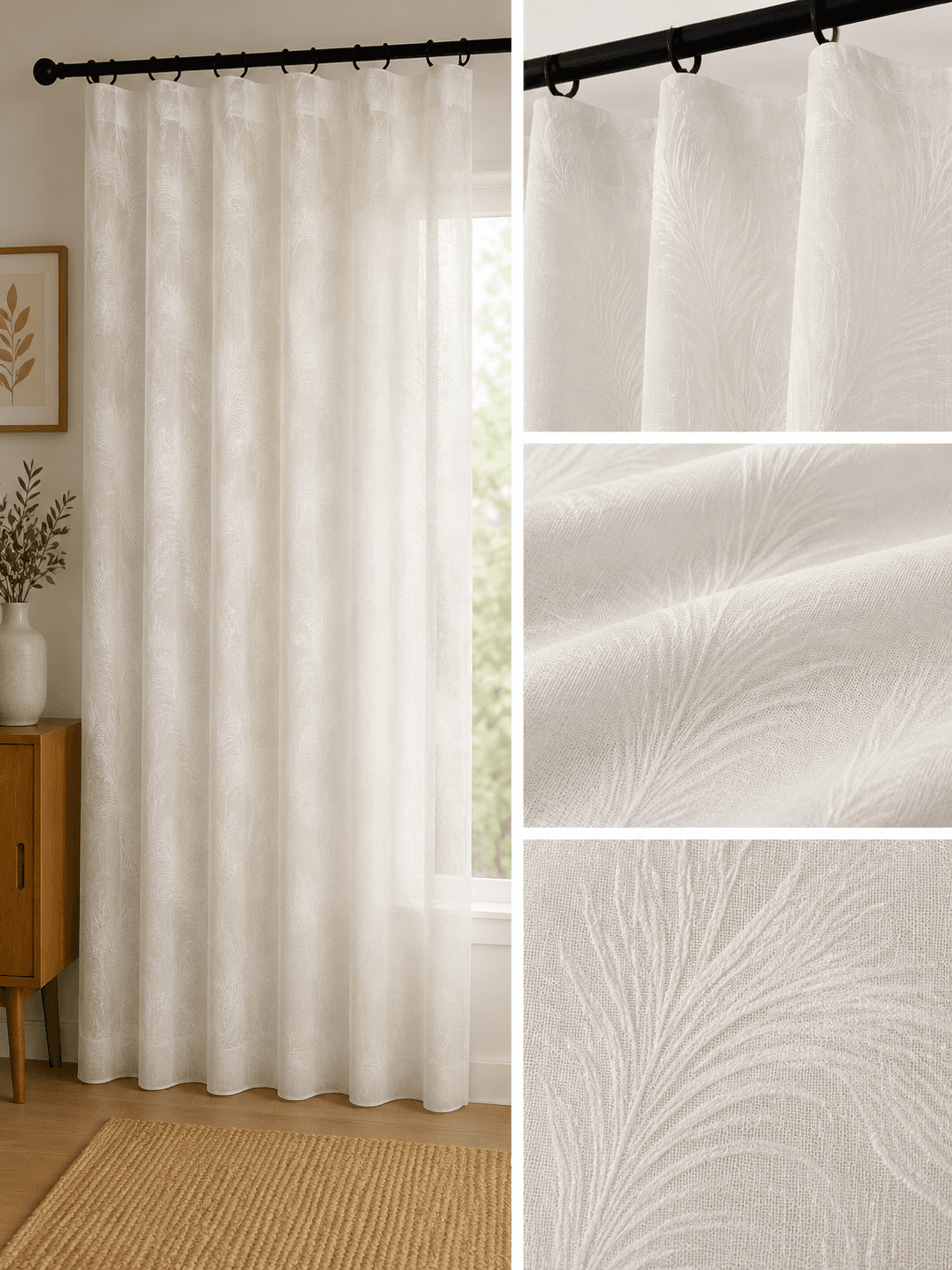 XZFS9-2 sheer curtain fabric 150 GSM, design 2