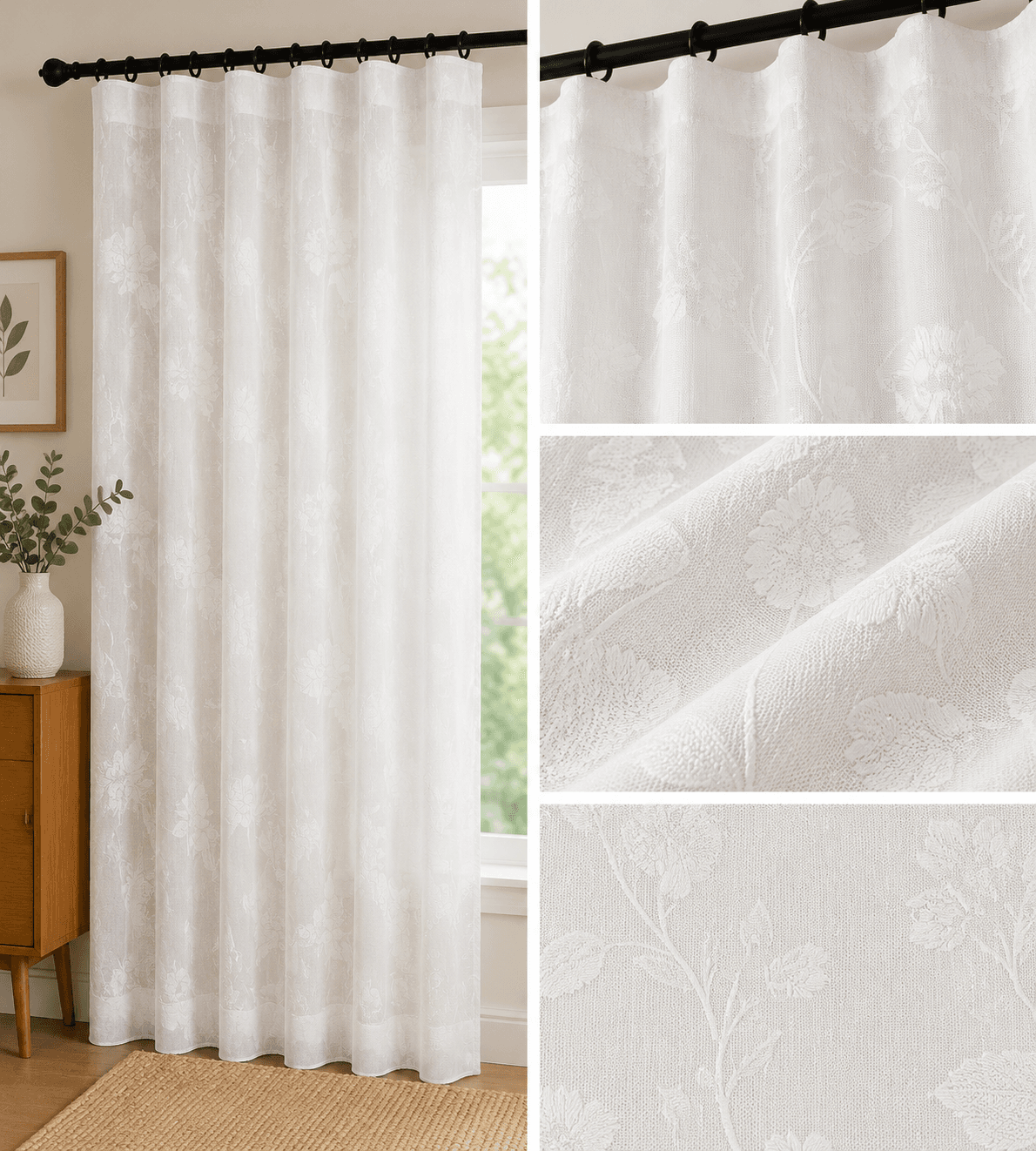 XZFS9-24 sheer curtain fabric 150 GSM, design 24
