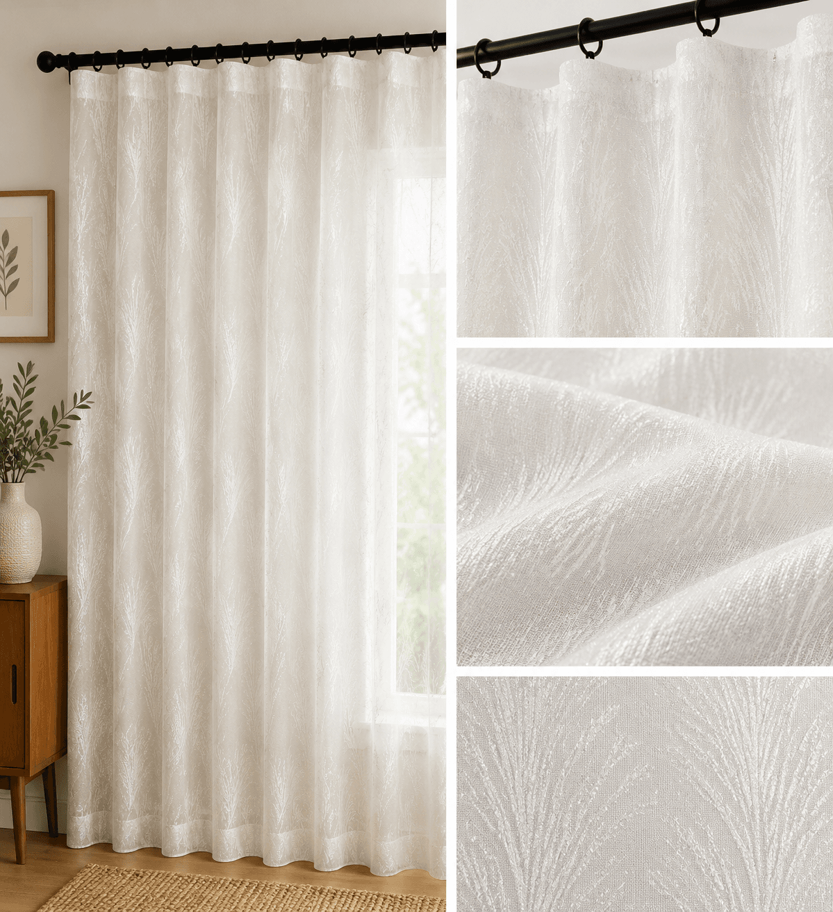 XZFS9-3 sheer curtain fabric 150 GSM, design 3