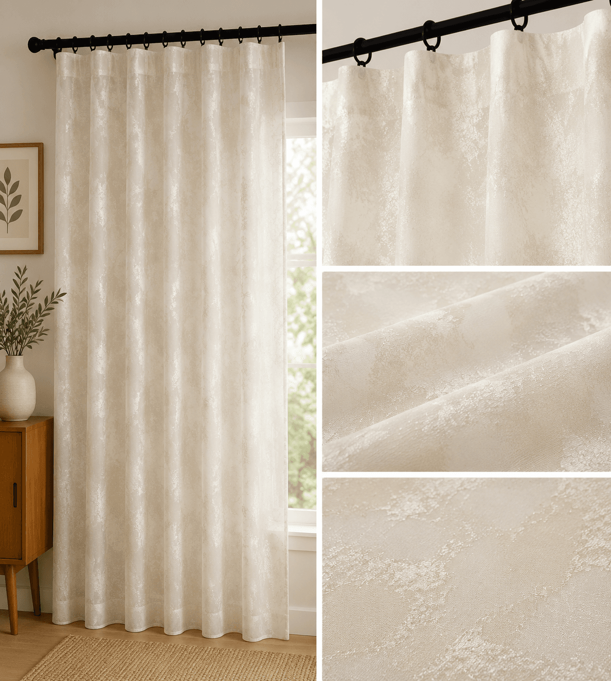 XZFS9-4 sheer curtain fabric 150 GSM, design 4