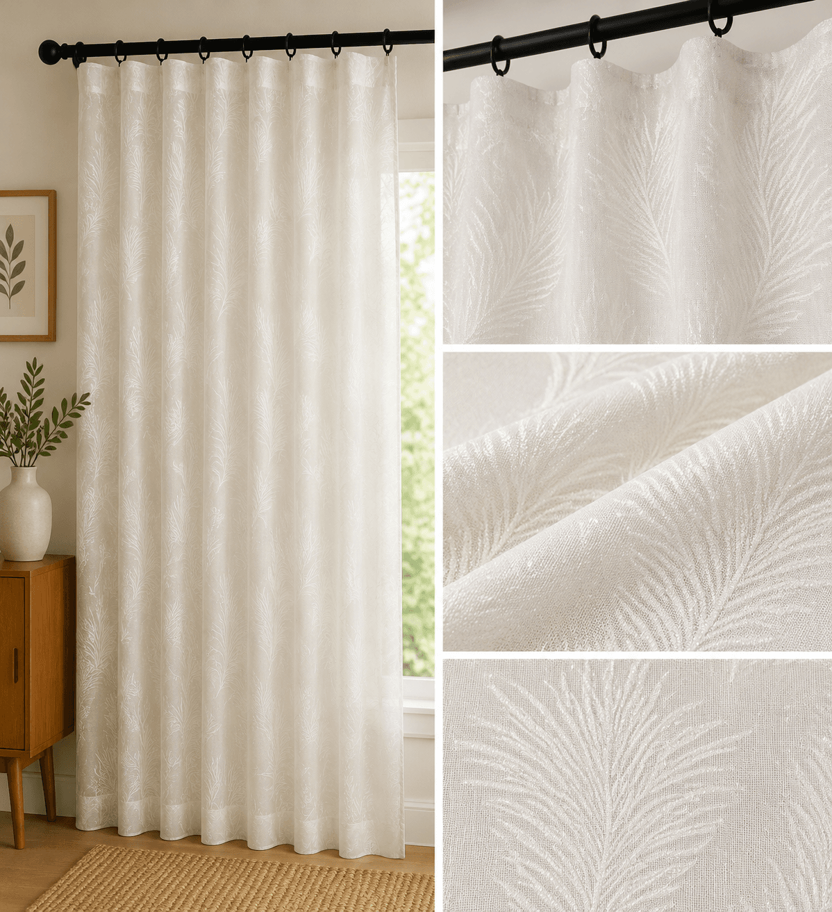 XZFS9-6 sheer curtain fabric 150 GSM, design 6