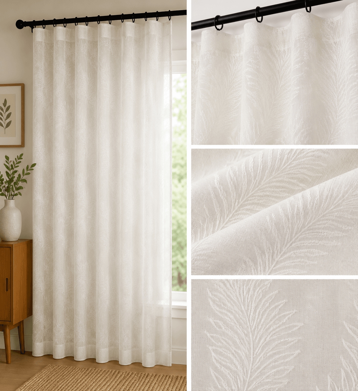 XZFS9-7 sheer curtain fabric 150 GSM, design 7