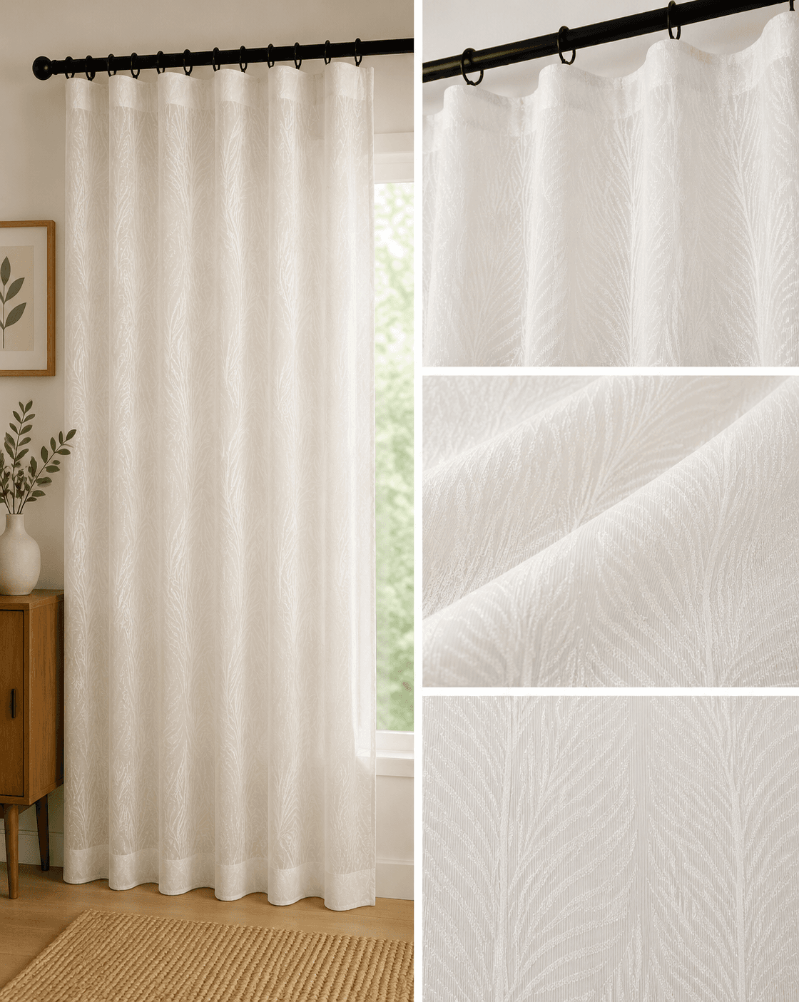 XZFS9-8 sheer curtain fabric 150 GSM, design 8