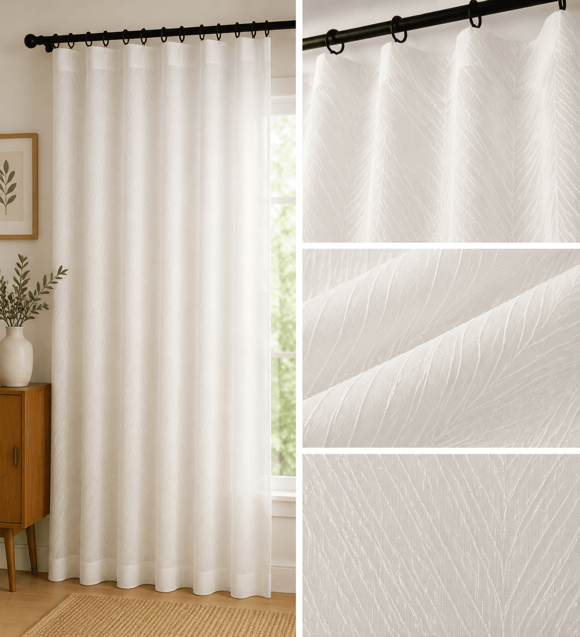 XZFS9-9 sheer curtain fabric 150 GSM, design 9
