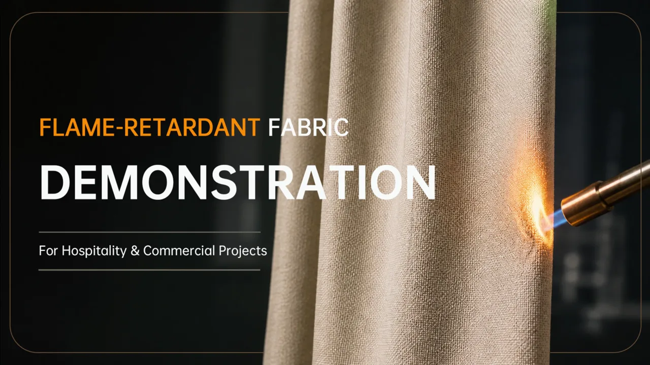 Flame retardant curtain burn comparison poster